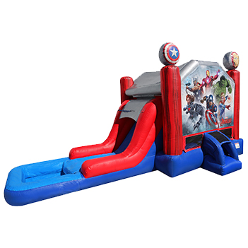 Marvel Avengers Iron Man Captain America Black Panther Inflatable with Slide